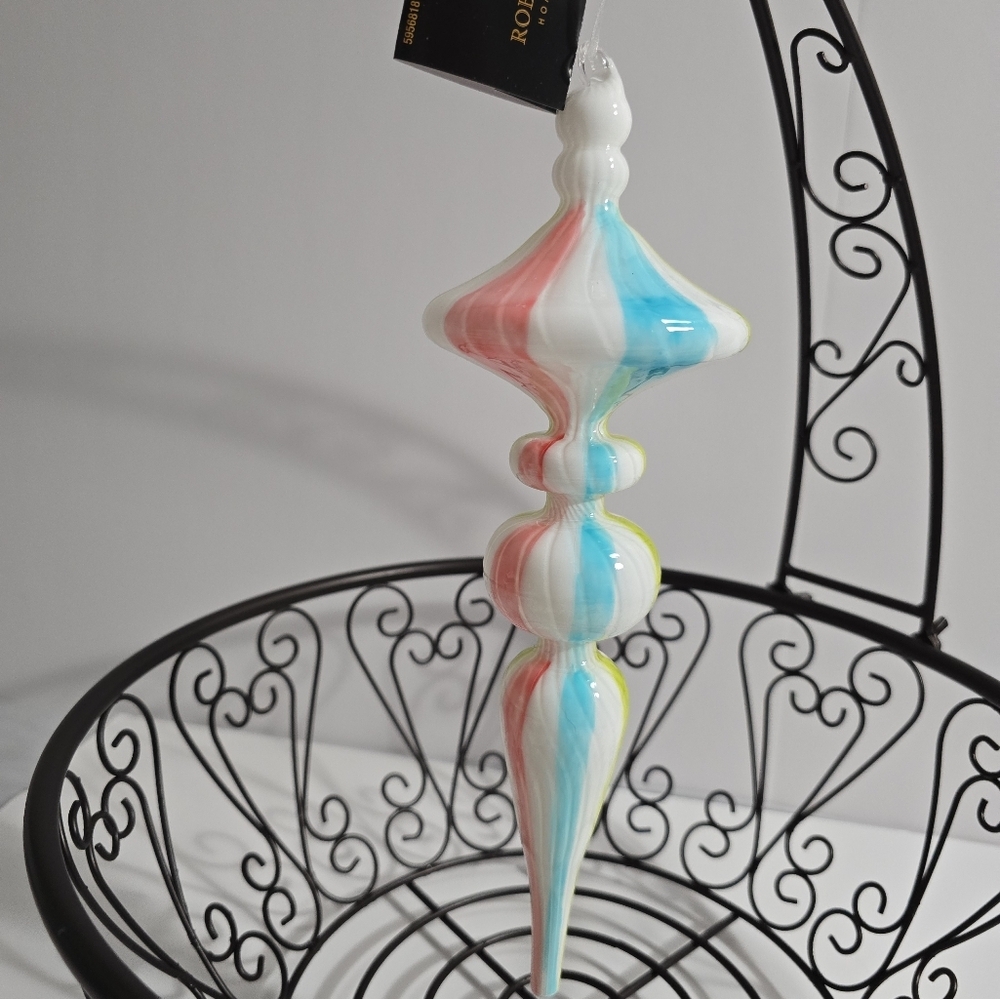Robert Stanley Pastel Glass Christmas Ornaments Set 2 NWT - Picture 3 of 4
